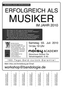 Erfolgreich als Musiker im Jahr 2010 Workshop